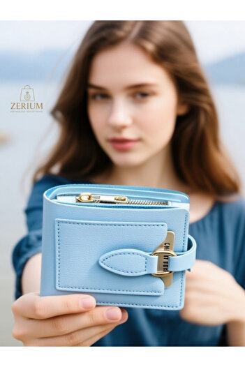ZERİUM Stylish and Convenient Soft Soft Pu Leather 9-Compartment Trendy Women's Card Holder & Wallet