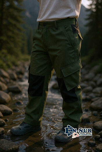 EN-NUR Water Windproof Outdoor Winter Khaki Fleece Softshell Trousers