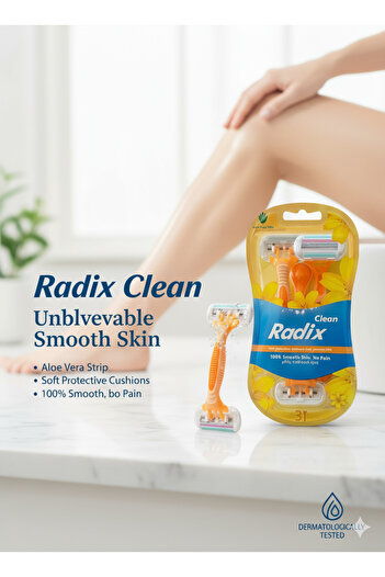 Radix Riviera Razor Blades for 100% Smooth Skin, Painless - 3 Pieces