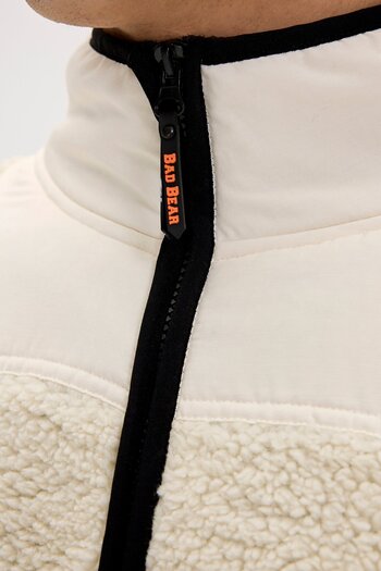 Bad Bear Galvin White Men's Full-Zip Fleece Sweatshirt