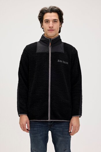 Bad Bear Galvin Black Men's Full-Zip Fleece Sweatshirt