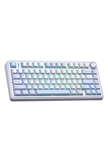 Aula Mechanical Wireless Keyboard F75 V3 with RGB Lighting 75% Size Gray Switch – White