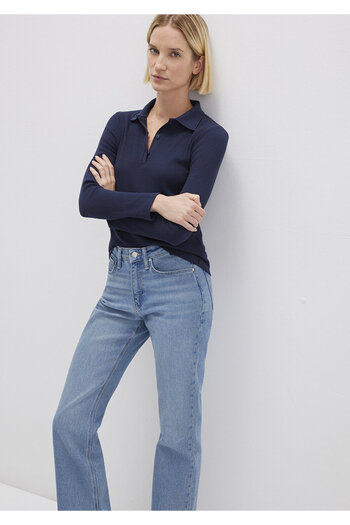 Mavi Navy Blue Polo T-Shirt Fitted / Bodycon Fit 1613413-82318