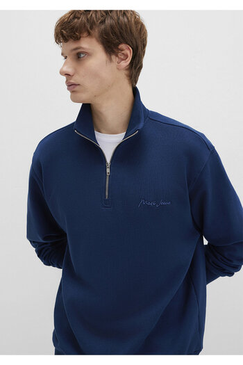 Mavi Jeans Semi-Zip Navy Blue Sweatshirt 0S10555-89353