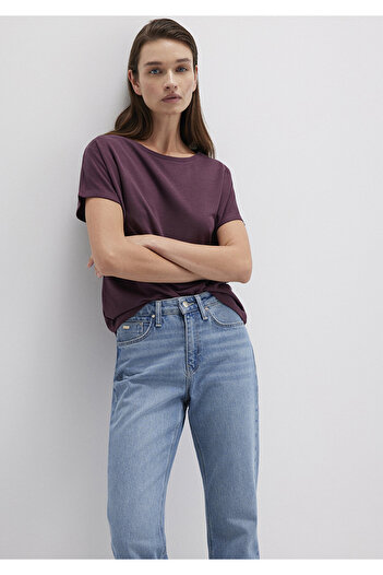 Mavi Lux Touch Tencel Tm Modal Burgundy Basic T-Shirt Loose Fit / Relaxed Fit 167245-70421