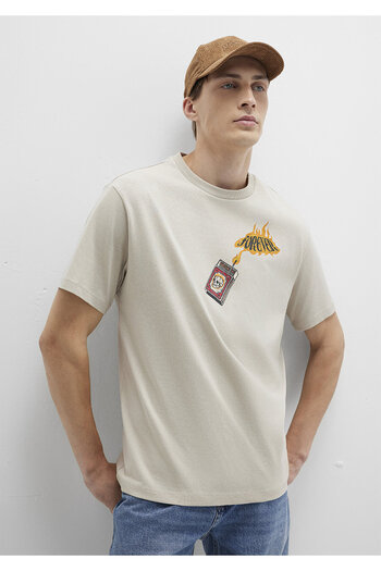 Mavi Forever Printed Beige T-Shirt Loose Fit / Loose Relaxed Fit 0612930-70322