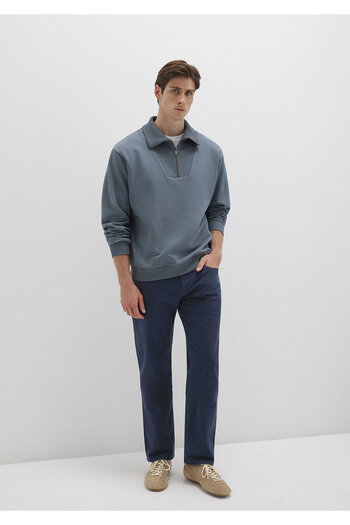 Mavi Lisbon Dark Navy Blue Denim Gabardine Trousers 0010039-90682