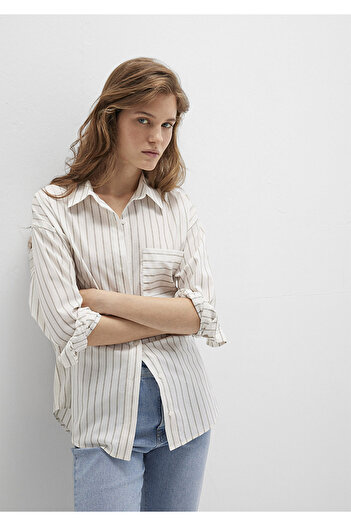 Mavi Striped Ecru Shirt Loose Fit / Relaxed Fit 1211201-83926