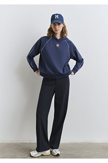 Mavi Striped Navy Blue Trousers 1011028-91007