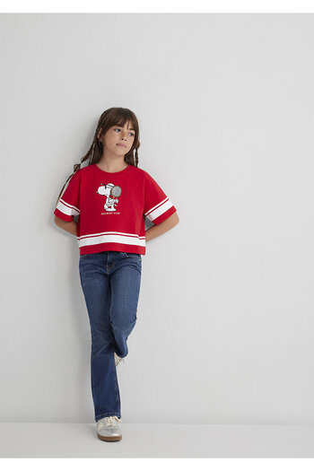Mavi Peanuts Printed Red T-Shirt Loose Fit / Loose Relaxed Fit 7610372-82054
