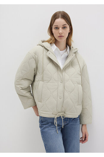 Mavi Quilted Waist-Tie Green Jacket Oversize / Wide Cut 1110323-70146