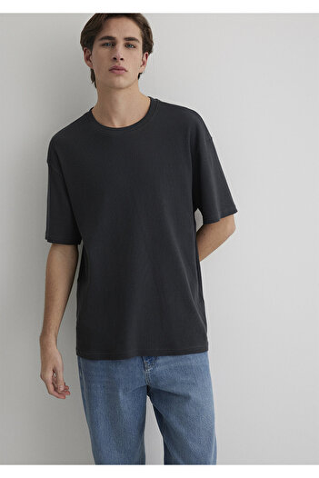 Mavi Anthracite Basic T-Shirt Loose Fit / Loose Relaxed Cut 0612724-70092