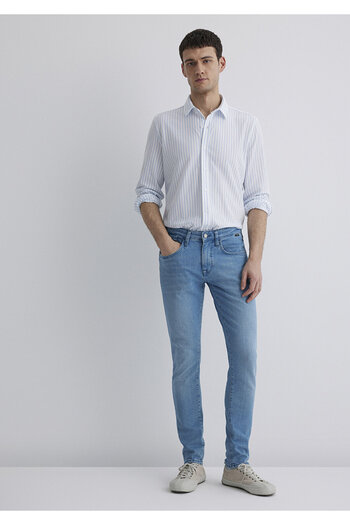 Mavi Ριγέ λευκό πουκάμισο Slim Fit / Slim Fit 0211403-88654