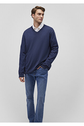 Mavi Cashmere Blended Navy Blue Sweater Slim Fit / Slim Fit 0710188 -70497