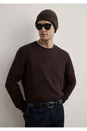 Mavi Κασμίρ Μείγμα Καφέ Πουλόβερ Slim Fit / Slim Fit 0710186 -88083