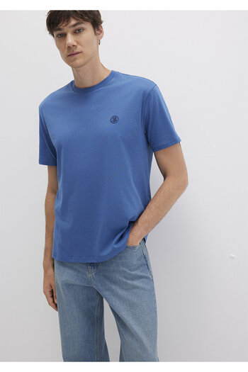 Mavi Logo-besticktes Basic-T-Shirt, lockere Passform / lockerer, entspannter Schnitt 067074-70719