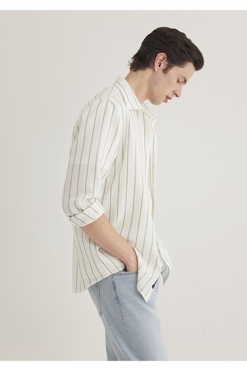 Mavi Khaki Striped Shirt Regular Fit 0211384 -80692