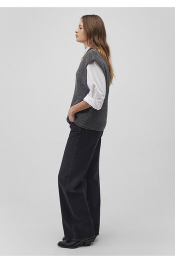 Mavi Gray V-Neck Wool Blended Sweater - Regular Fit 1710573 -83096