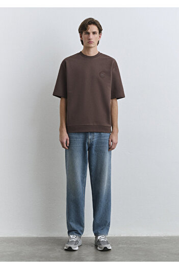 Mavi Patch Logo Brown T-Shirt Loose Fit / Loose Relaxed Fit 0612473 -88067