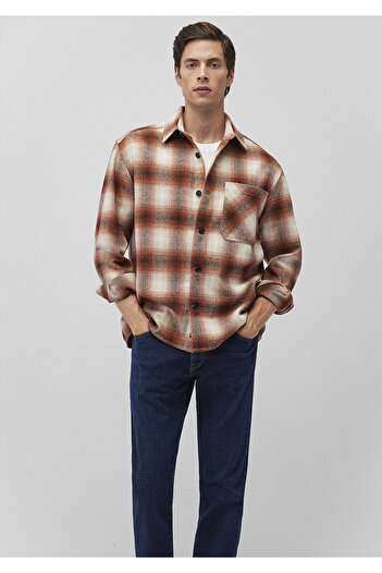 Mavi Καρό καφέ πουκάμισο Loose Fit / Loose Relaxed Fit 0211242 -88653