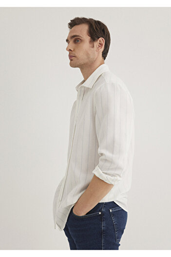 Mavi Striped White Shirt Regular Fit 0211384 -70813
