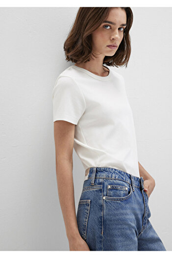 Mavi White Crew Neck Slim Fit T-shirt - 1612707 -70057