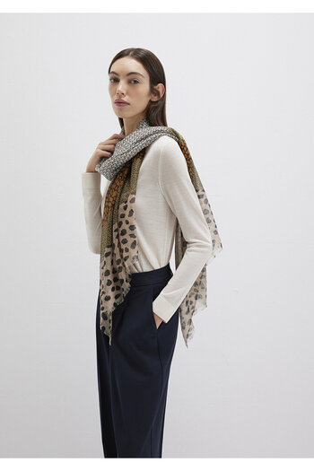 Mavi Leopard Pattern Shawl - 1912673 -87704 Model