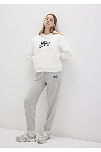 Mavi Graue Jogginghose mit Logo-Print1010757-82816
