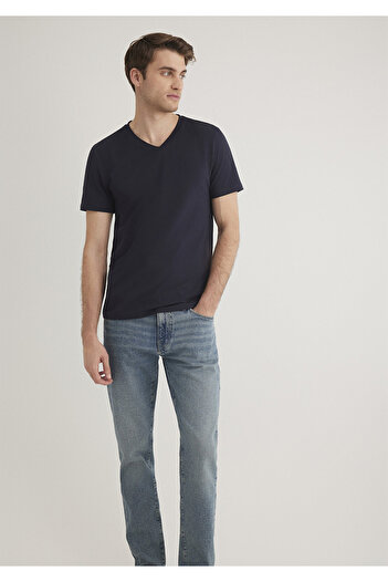 Mavi Navy Blue V-Neck Stretch T-Shirt - Fitted Cut061748-17588