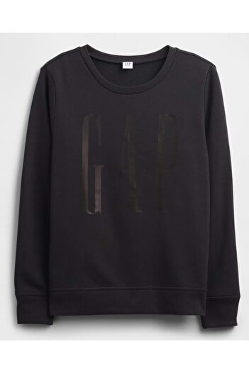 GAP Doorbuster Logo Sweatshirt 800444 Crew Neck Fleece Sweatshirt Women's Sweatshirt Black