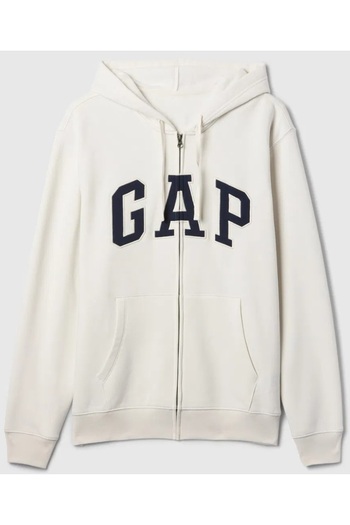 GAP V-Heritage Logo Fz-Snl 674144 Men's Hooded Zipper Sweatshirt White