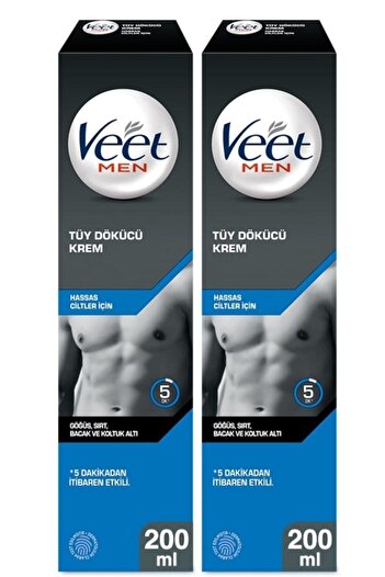 Veet Men Veet Sensitive Men's Special Hair Removal Cream 200ml X2