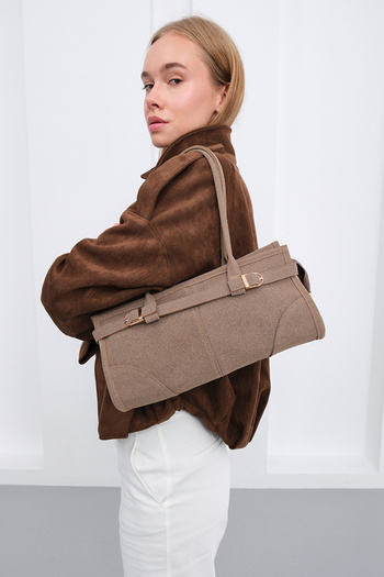 Shule Bags Enyola Vintage Suede Bag Mink