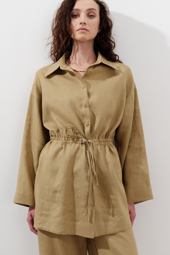 Manuka Linen Waist Tie Tunic Blind