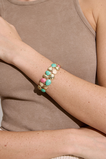 Manuka Colorful Blocked Design Bracelet Gold