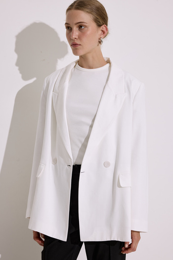 Manuka Natural fabric blazer jacket ecru