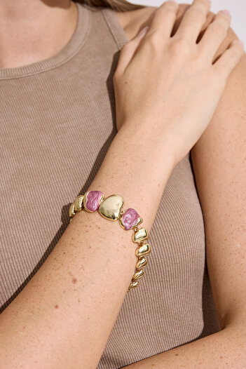 Manuka Blocked design bracelet gold