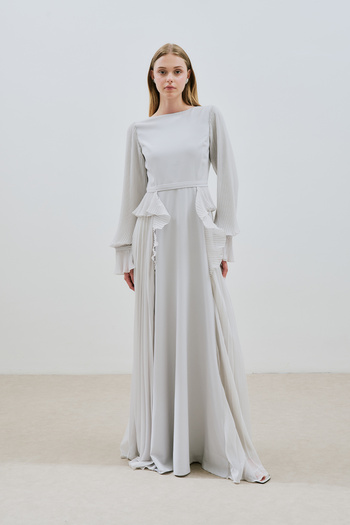 Manuka Layered Pleated Dress Stone