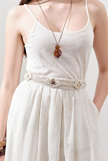 Manuka Rustic Braided Belt Natural