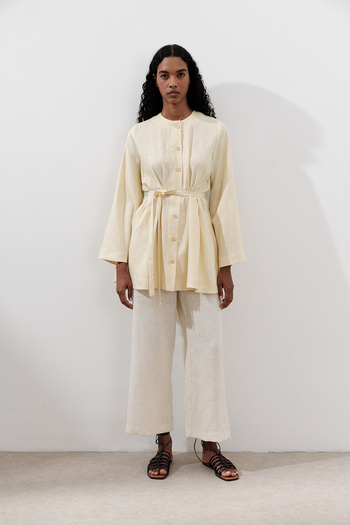 Manuka Linen Pencil Tunic Yellow