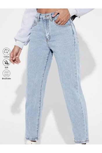 SHEVEGA Women's Ice Snow Wash High Waist Mom Jeans Pants