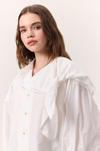 Manuka Chemise Ecru Detailed Design Tied