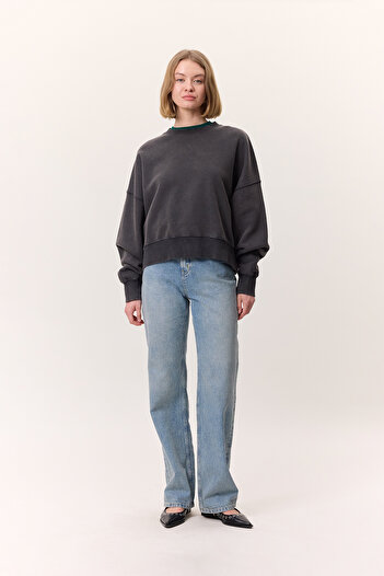 Manuka Washed Effect Sweatshirt Anthracite