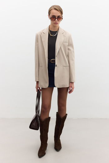 Manuka Classic Blazer Jacket Stone with Closure