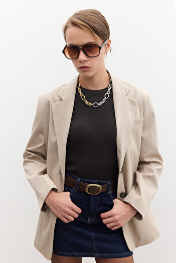 Manuka Classic Blazer Jacket Stone with Closure