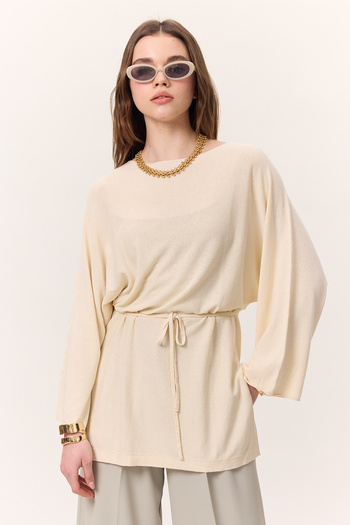 Manuka Trico Tunic with Belt Vanilla