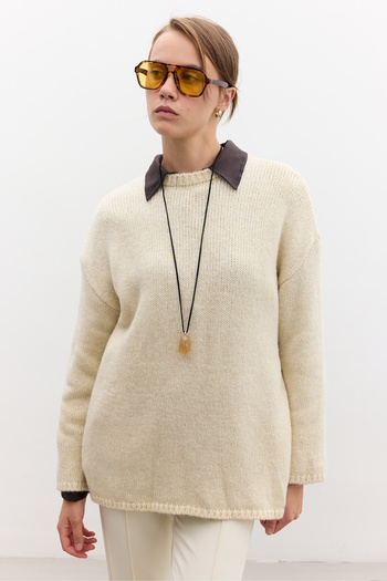 Manuka Beige Colored Oversize Sweater