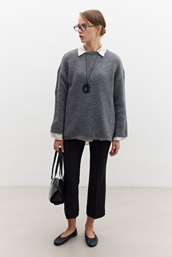 Manuka Anthracite Color Oversize Sweater
