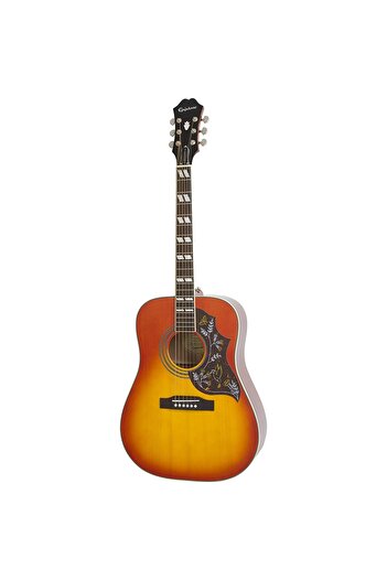 Epiphone Hummingbird Studio - Solid Top Fishman Sonitone Elektro Akustik Gitar (Faded Cherry Sunburs