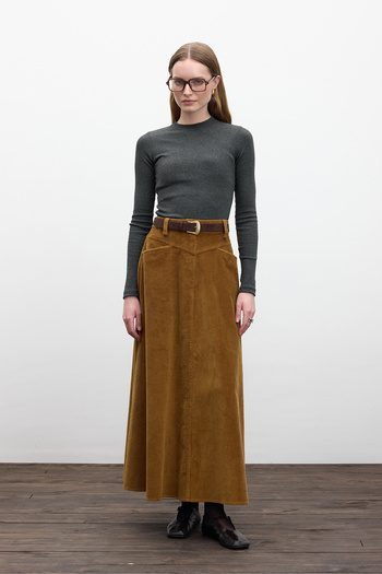 Manuka Long Corduroy Skirt - Kiremıt